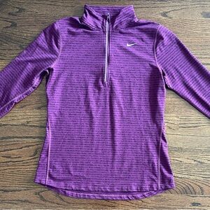 NIKE Dry-FIT Purple & Charcoal 1/4 Zip Long Sleeve Size M Medium